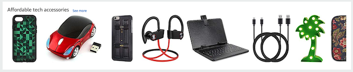 Screenshot of Affordable Tech Accessories on Amazon