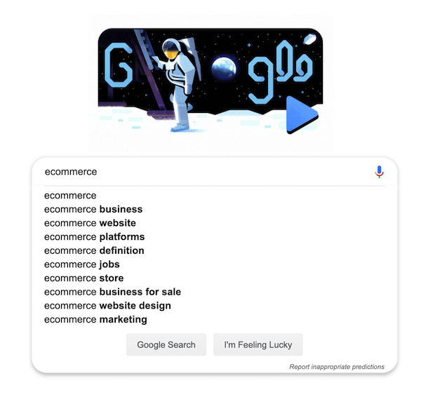Screenshot of Ecommerce Google Search